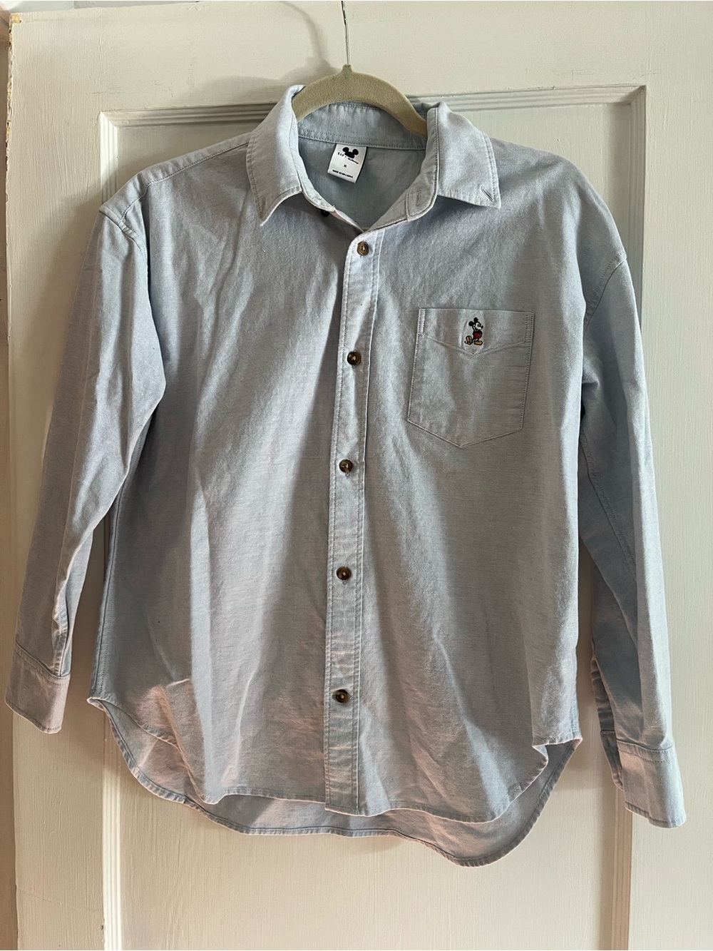 Disney x Gap Characters Embroidered Kids Button Down Chambray Shirt XL
